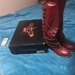 Freebird Red Croco Boots